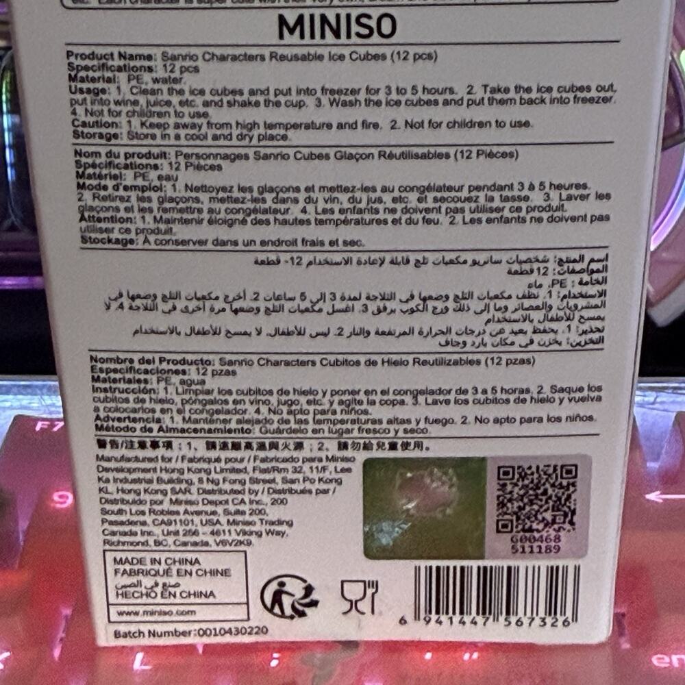 Hello Kitty Ice Cubes Reusable Plastic 2023 Sanrio Non Melting Cocktail Drink - Picture 10 of 16